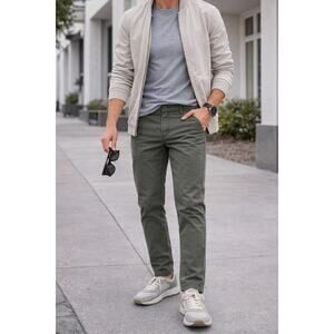 Denali Mens 32x30 Olive Chino Pants Slim Fit Casual Workwear
